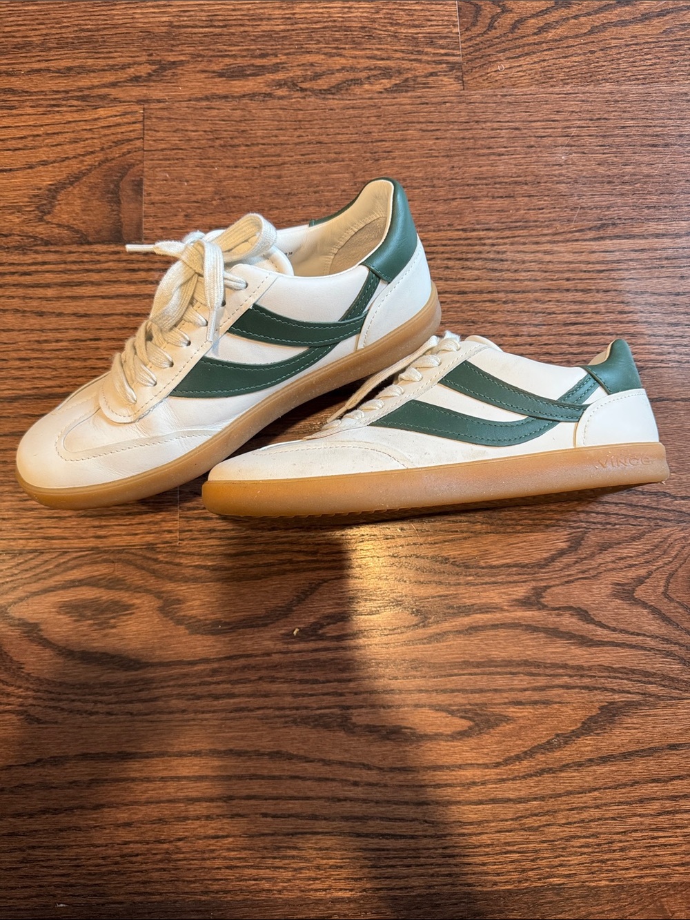 Vince White and Green Low-Top Sneakers